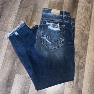 BKE Women's Straight Leg Jeans - Dark Blue